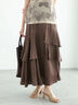 アシンメトリーティアードロングスカート(グレー/ブラウン/ネイビー)|Te chichi(テチチ)通販