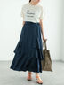 アシンメトリーティアードロングスカート(グレー/ブラウン/ネイビー)|Te chichi(テチチ)通販