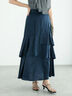 アシンメトリーティアードロングスカート(グレー/ブラウン/ネイビー)|Te chichi(テチチ)通販