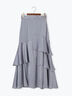 アシンメトリーティアードロングスカート(グレー/ブラウン/ネイビー)|Te chichi(テチチ)通販