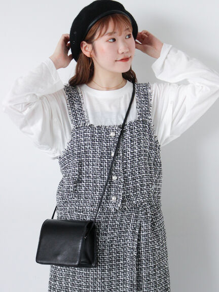 ツイードビスチェ(セットアップ可)(オフホワイト/ブラック/サックスブルー)|ehka sopo(エヘカソポ)通販