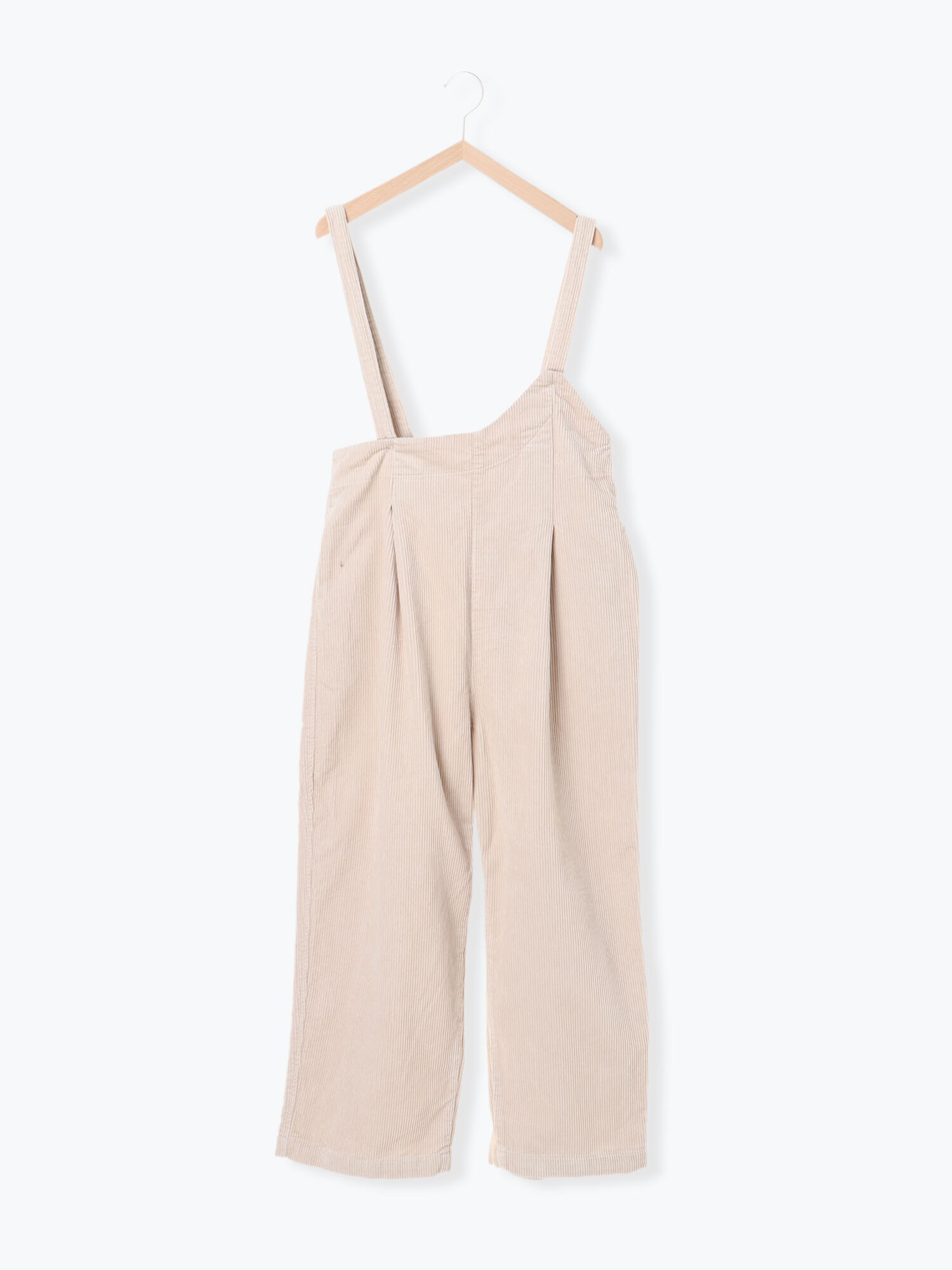 定番の中古商品 サス付アシメサロペット ホワイト - サロペット/オーバーオール