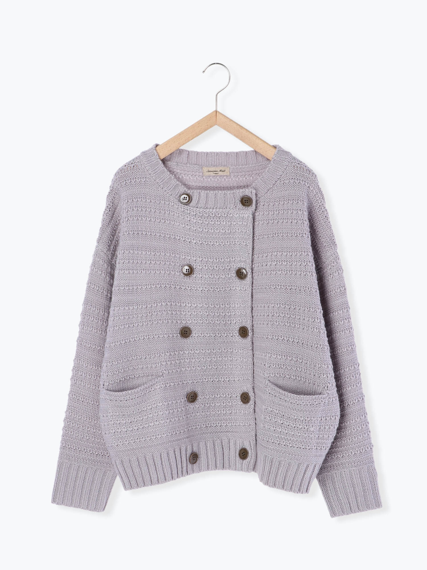 送料無料 非冷凍品同梱不可 Samansa Mos2 / double button cardigan