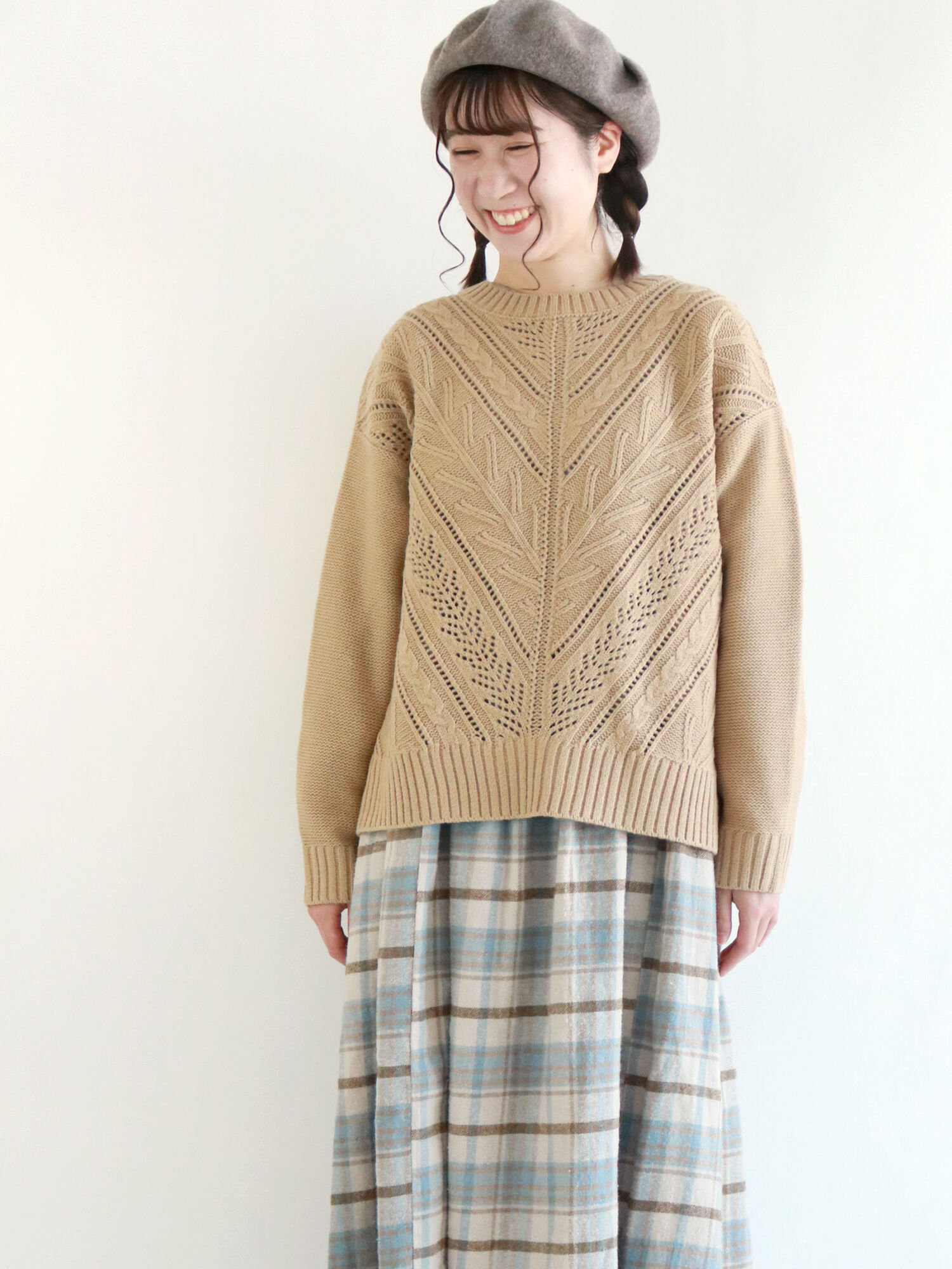 CLANE OPENWORK CABLE KNIT - トップス