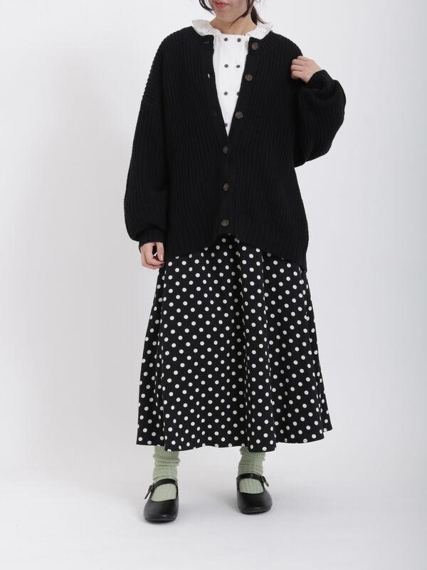 カシミヤタッチ片畦ゆるカーディガン（トップス/カーディガン