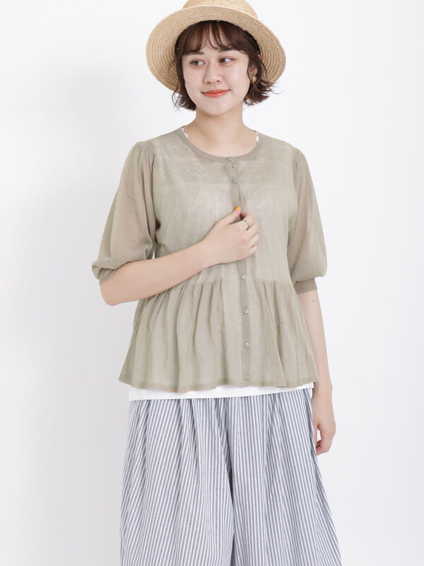 Ｏｎ※サマンサモスモス洋服出品※様の専用ページ ペプラムシアーニットカーディガン（トップス/カーディガン