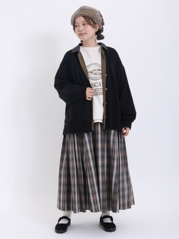 【初回限定】 ラムナイロンVネックゆるカーディガン（トップス/カーディガン トップス