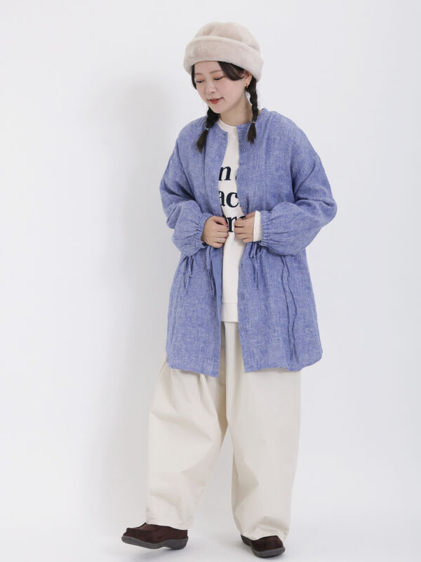 WaterlessLinen】前後着リボンチュニック(トップス/チュニック WaterlessLinen】前後着リボンチュニック(トップス/チュニック