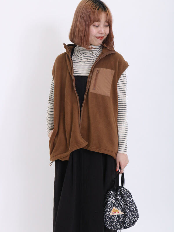 ◎フリースジップベスト（アウター/ベスト）【セール】｜Samansa Mos2