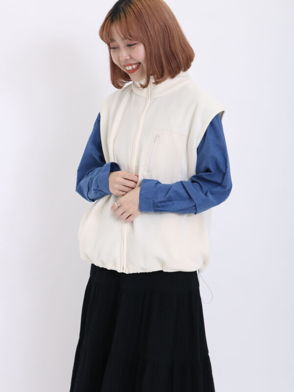 ◎フリースジップベスト（アウター/ベスト）【セール】｜Samansa Mos2