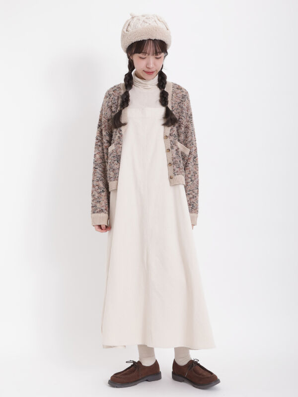 ◎MIXブークレーVネックショートカーディガン（トップス/カーディガン