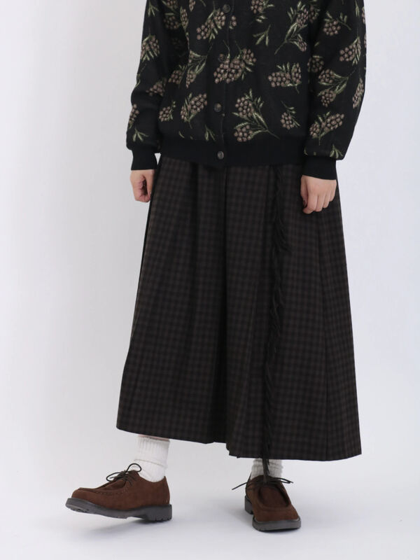 帯電防止】フリンジプリーツスカート（ボトムス/スカート