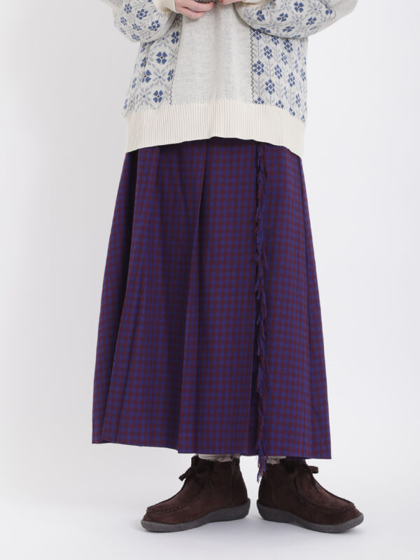 帯電防止】フリンジプリーツスカート（ボトムス/スカート）【セール