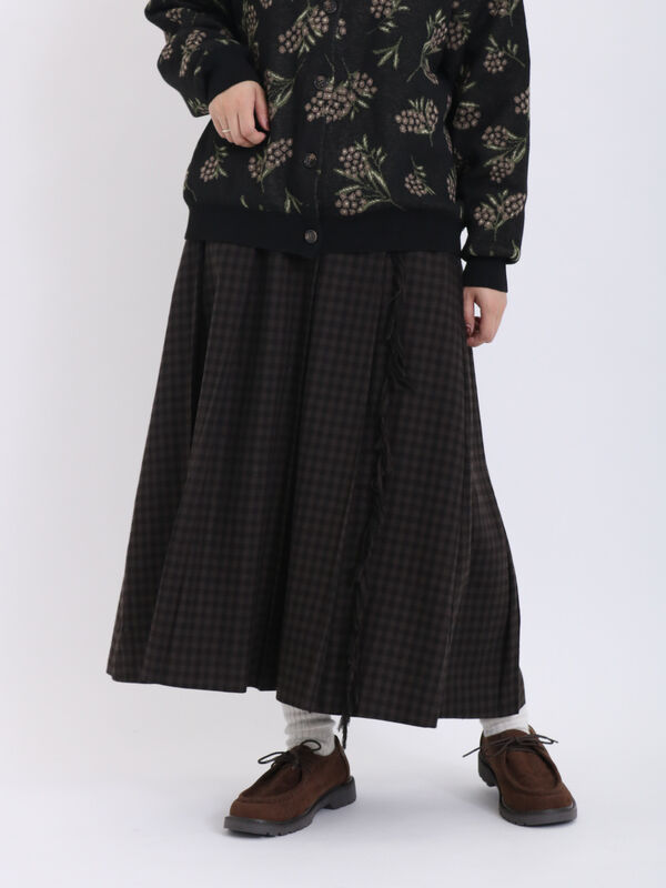 帯電防止】フリンジプリーツスカート（ボトムス/スカート）【セール