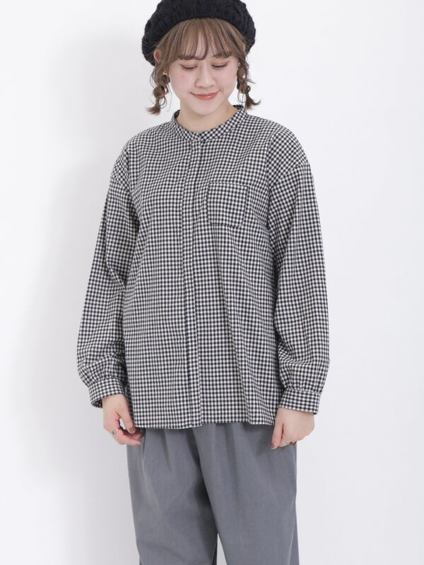 Stone  shadow project 比翼　バンドカラーシャツ Stone shadow project 比翼 バンドカラーシャツ Stone island