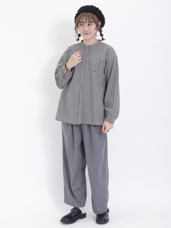 保温加工】バンドカラー比翼シャツ（トップス/シャツ・ブラウス  