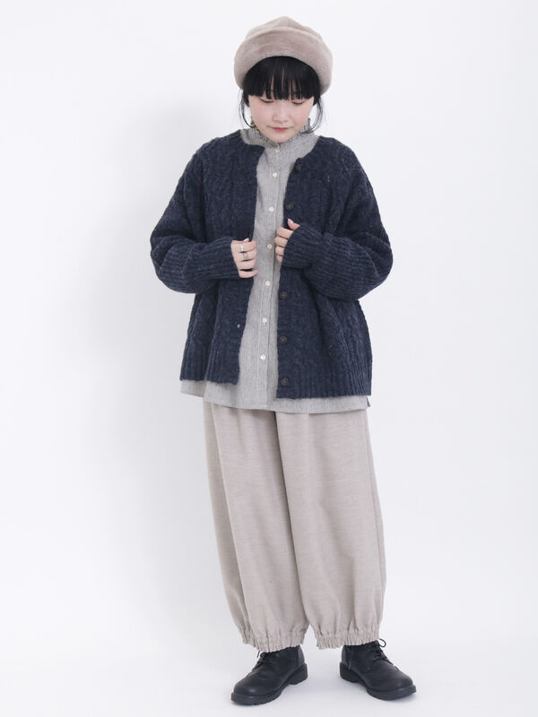 マシンウォッシャブル】ケーブル編み前後2WAYニット（トップス