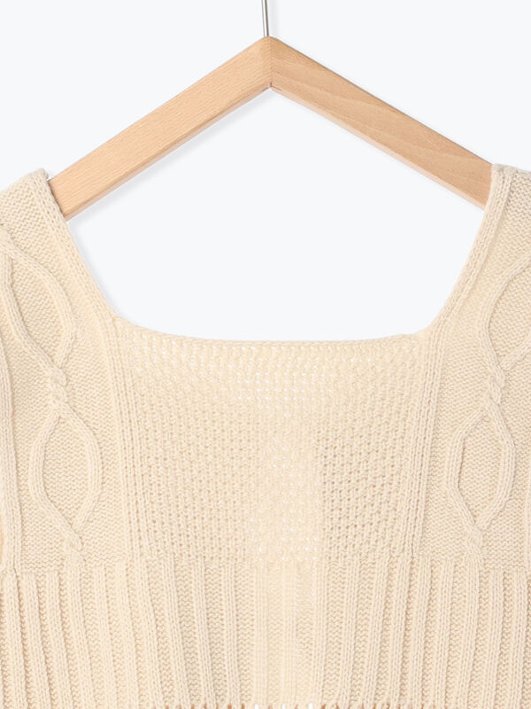 柄編み2WAYニットビスチェ（アウター/ベスト）【セール】｜Samansa