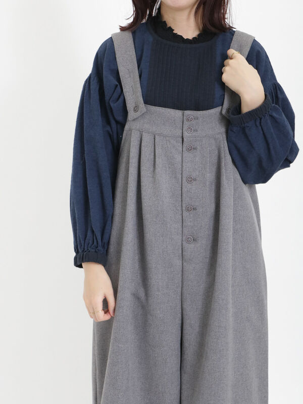 配色ピンタッククルーネックブラウス（トップス/シャツ