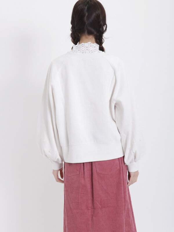 パール付ロゴスウェット（トップス/カットソー）【セール】｜Samansa