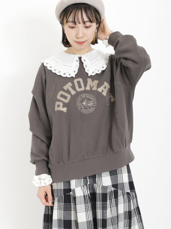 飛び裏毛アップリケロゴスウェット（トップス/ニット・セーター