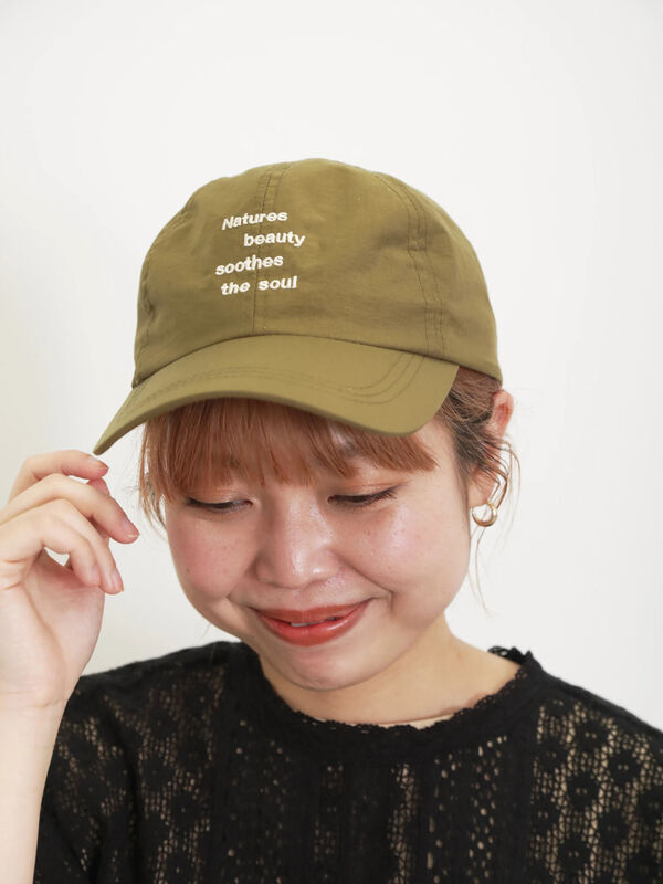 UVカット/撥水加工/消臭効果】刺繍ナイロンキャップ（アクセサリー