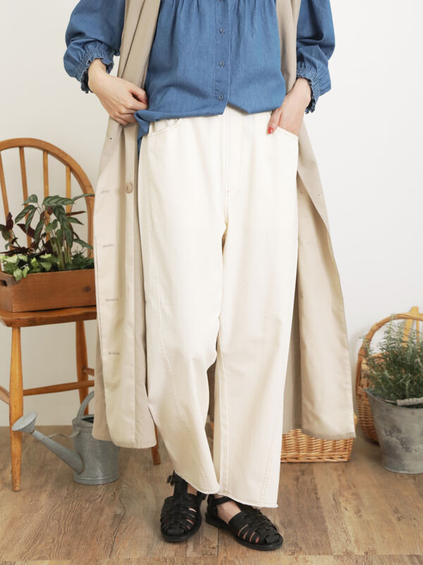 ツイルほつほつカーブパンツ（ボトムス/パンツ）【セール】｜Samansa