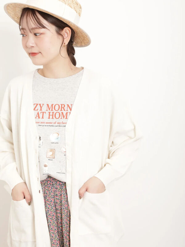 マシンウォッシャブル】Vネックニットカーディガン（トップス