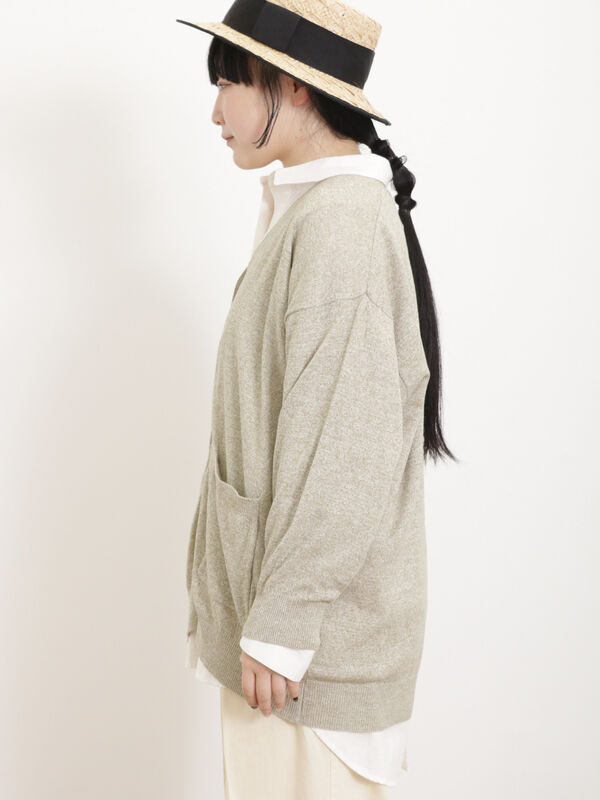 マシンウォッシャブル】Vネックニットカーディガン（トップス