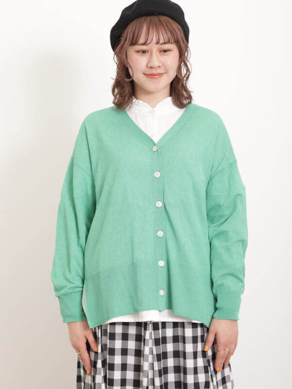 UV・マシンウォッシャブル】ゆるVネックカーディガン（トップス