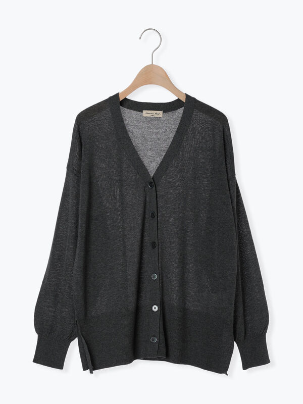 UV・マシンウォッシャブル】ゆるVネックカーディガン（トップス