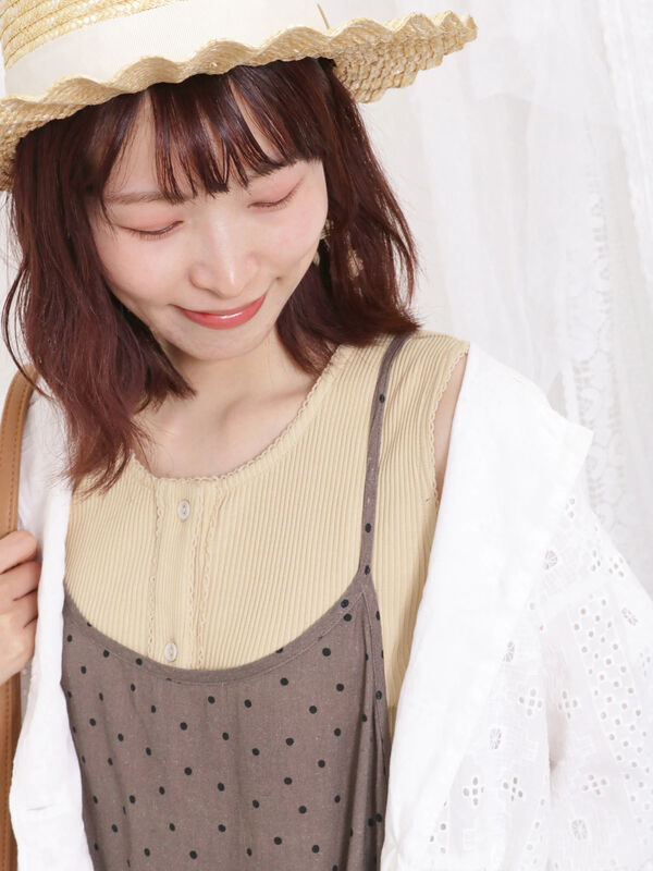 テレコ前あきノースリーブ（トップス/カットソー）【セール】｜Samansa