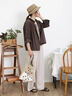 【Lサイズ WEB限定】【接触冷感・UVカット】レーヨン麻ストレートパンツ（チャコールグレー/ベージュ/モカ/ブルー）｜Samansa Mos2（サマンサ モスモス）通販