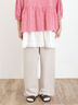 【Lサイズ WEB限定】【接触冷感・UVカット】レーヨン麻ストレートパンツ（チャコールグレー/ベージュ/モカ/ブルー）｜Samansa Mos2（サマンサ モスモス）通販