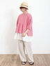 【Lサイズ WEB限定】【接触冷感・UVカット】レーヨン麻ストレートパンツ（チャコールグレー/ベージュ/モカ/ブルー）｜Samansa Mos2（サマンサ モスモス）通販