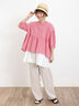 【Lサイズ WEB限定】【接触冷感・UVカット】レーヨン麻ストレートパンツ（チャコールグレー/ベージュ/モカ/ブルー）｜Samansa Mos2（サマンサ モスモス）通販