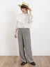 【Lサイズ WEB限定】【接触冷感・UVカット】レーヨン麻ストレートパンツ（チャコールグレー/ベージュ/モカ/ブルー）｜Samansa Mos2（サマンサ モスモス）通販