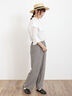 【Lサイズ WEB限定】【接触冷感・UVカット】レーヨン麻ストレートパンツ（チャコールグレー/ベージュ/モカ/ブルー）｜Samansa Mos2（サマンサ モスモス）通販