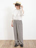 【Lサイズ WEB限定】【接触冷感・UVカット】レーヨン麻ストレートパンツ（チャコールグレー/ベージュ/モカ/ブルー）｜Samansa Mos2（サマンサ モスモス）通販