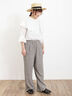 【Lサイズ WEB限定】【接触冷感・UVカット】レーヨン麻ストレートパンツ（チャコールグレー/ベージュ/モカ/ブルー）｜Samansa Mos2（サマンサ モスモス）通販