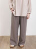 【Lサイズ WEB限定】【接触冷感・UVカット】レーヨン麻ストレートパンツ（チャコールグレー/ベージュ/モカ/ブルー）｜Samansa Mos2（サマンサ モスモス）通販