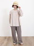 【Lサイズ WEB限定】【接触冷感・UVカット】レーヨン麻ストレートパンツ（チャコールグレー/ベージュ/モカ/ブルー）｜Samansa Mos2（サマンサ モスモス）通販