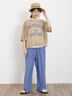 【Lサイズ WEB限定】【接触冷感・UVカット】レーヨン麻ストレートパンツ（チャコールグレー/ベージュ/モカ/ブルー）｜Samansa Mos2（サマンサ モスモス）通販