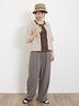 【Lサイズ WEB限定】【接触冷感・UVカット】レーヨン麻ストレートパンツ（チャコールグレー/ベージュ/モカ/ブルー）｜Samansa Mos2（サマンサ モスモス）通販