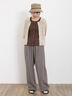 【Lサイズ WEB限定】【接触冷感・UVカット】レーヨン麻ストレートパンツ（チャコールグレー/ベージュ/モカ/ブルー）｜Samansa Mos2（サマンサ モスモス）通販