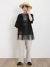 【Lサイズ WEB限定】【接触冷感・UVカット】レーヨン麻ストレートパンツ（チャコールグレー/ベージュ/モカ/ブルー）｜Samansa Mos2（サマンサ モスモス）通販
