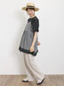 【Lサイズ WEB限定】【接触冷感・UVカット】レーヨン麻ストレートパンツ（チャコールグレー/ベージュ/モカ/ブルー）｜Samansa Mos2（サマンサ モスモス）通販