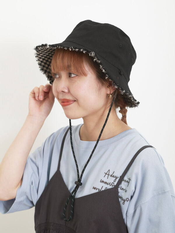 UVカット/リバーシブル】フリンジバケットハット（アクセサリー/ハット