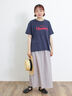【オーガニックコットン】ロゴプリントTシャツ（オフホワイト/ネイビー/パープル/キナリ）｜Samansa Mos2（サマンサ モスモス）通販