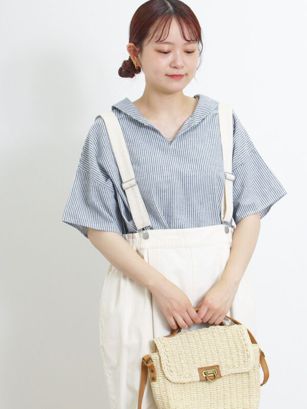 クールコットン】柄アソートスキッパーチュニック（トップス